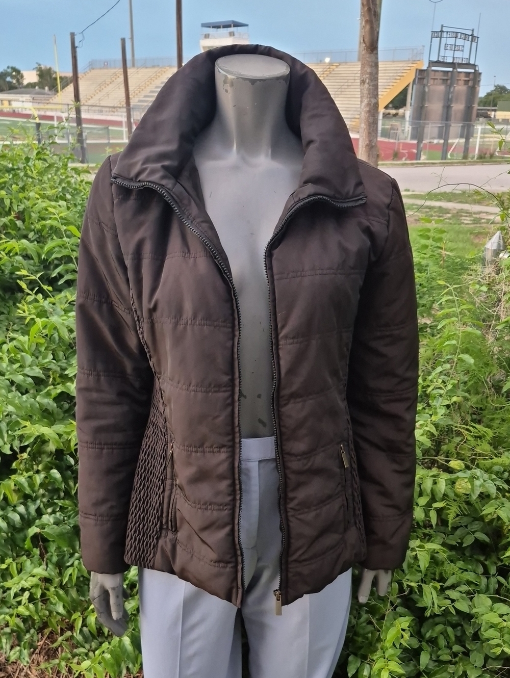 New York & Company Ladies Black Poly/Nylon Blend Hooded Ski Jacket